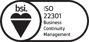 BSI ISO 22301 certified